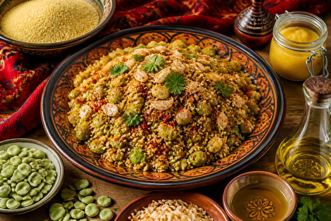 Recette du couscous avissar kabyle aux févettes