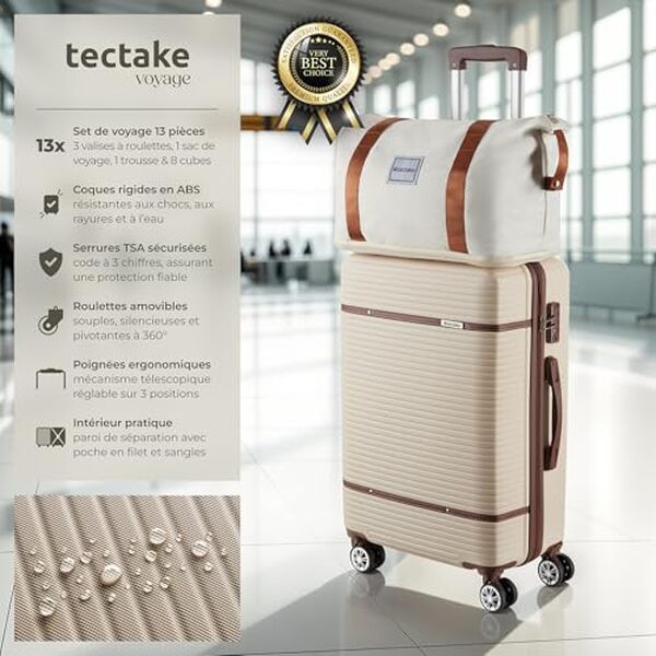 Découvrez notre test détaillé du set de valises 13 pièces tectake® avec cadenas TSA et roulettes 360°. Qualité, durabilité et fonctionnalités : tous les détails pour bien choisir.