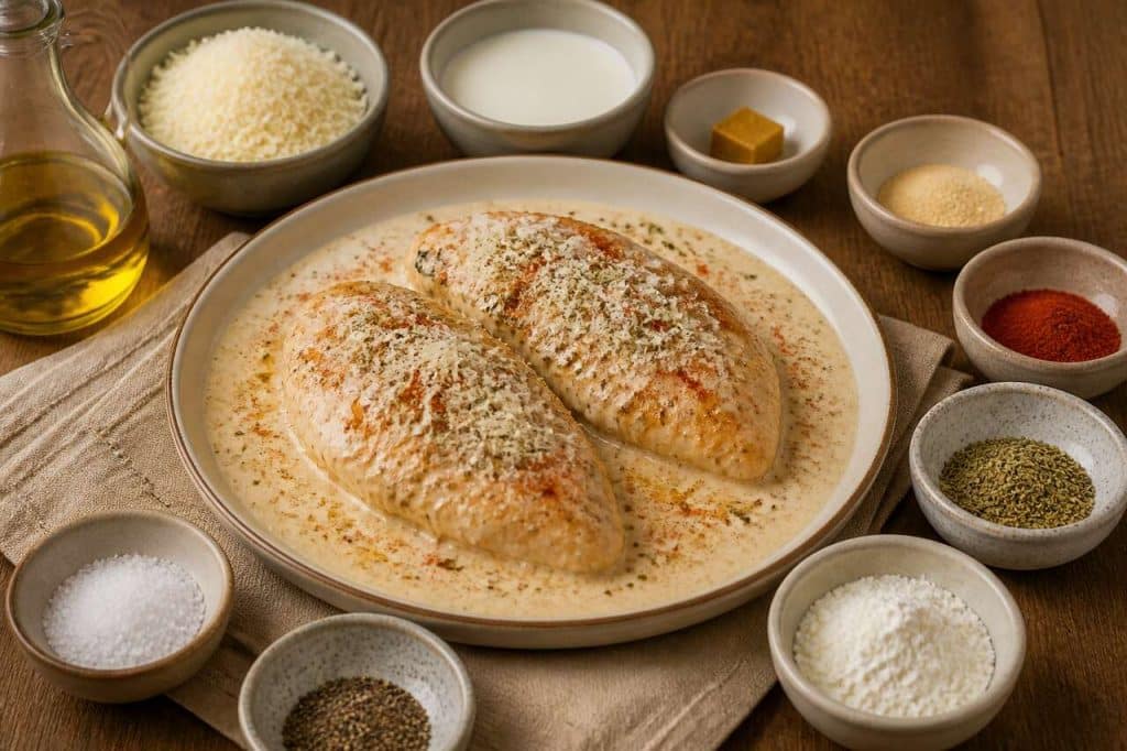 Recette de poulet crémeux au parmesan
