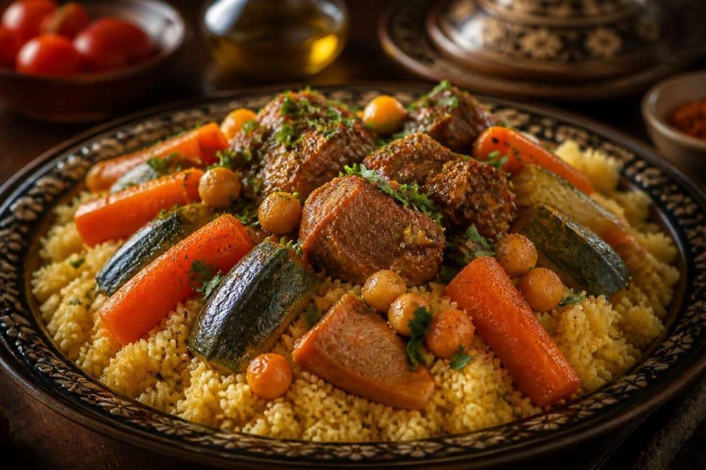 Couscous traditionnel à la viande et aux légumes