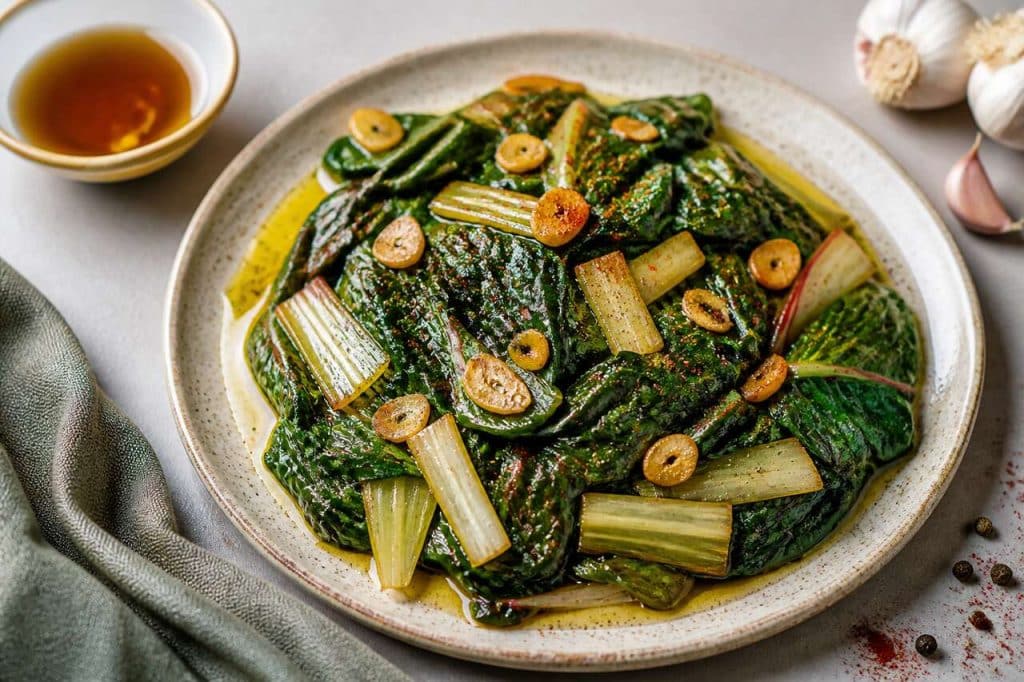 Recette de feuilles de blettes sautées à l'ail