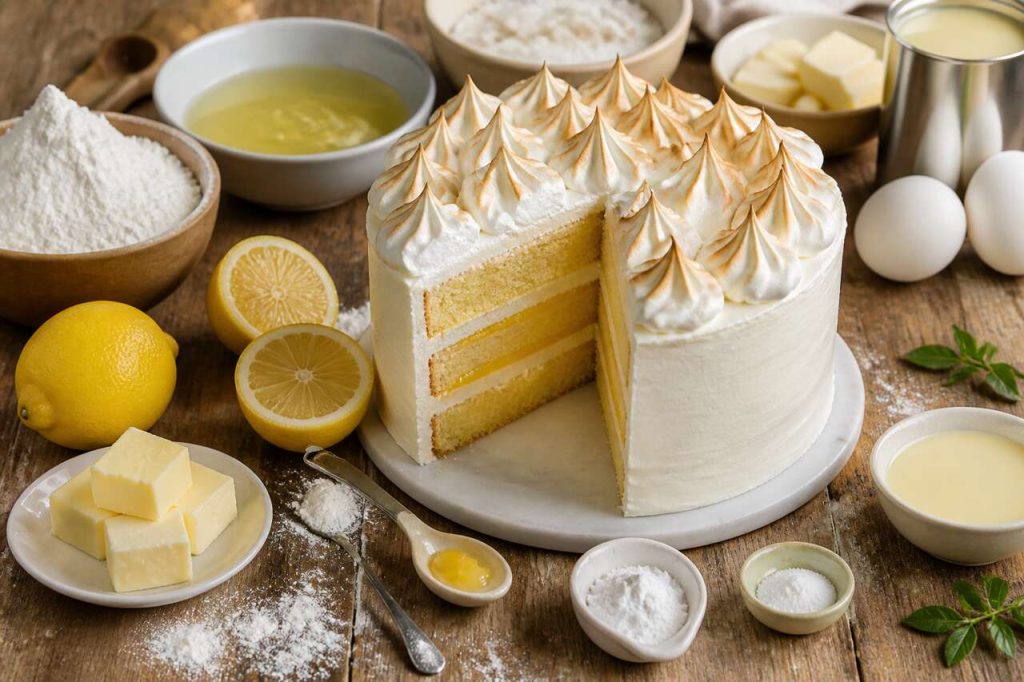 Recette du layer cake au citron meringué