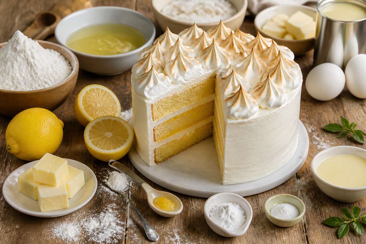 Recette du layer cake au citron meringué