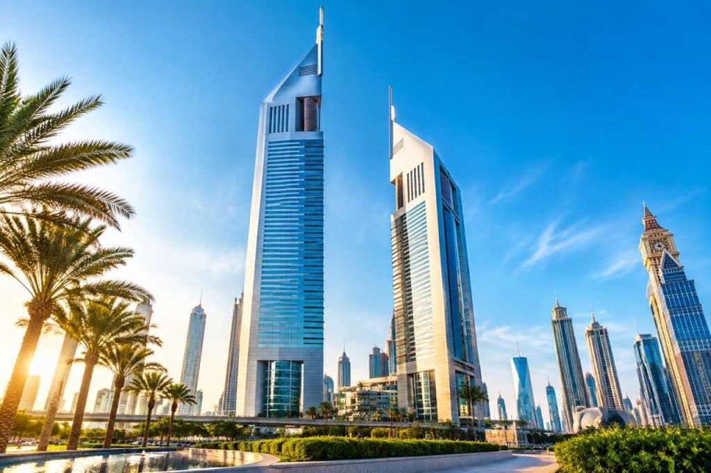 L'architecture futuriste d'Emirates Towers : un voyage au cœur de Dubaï