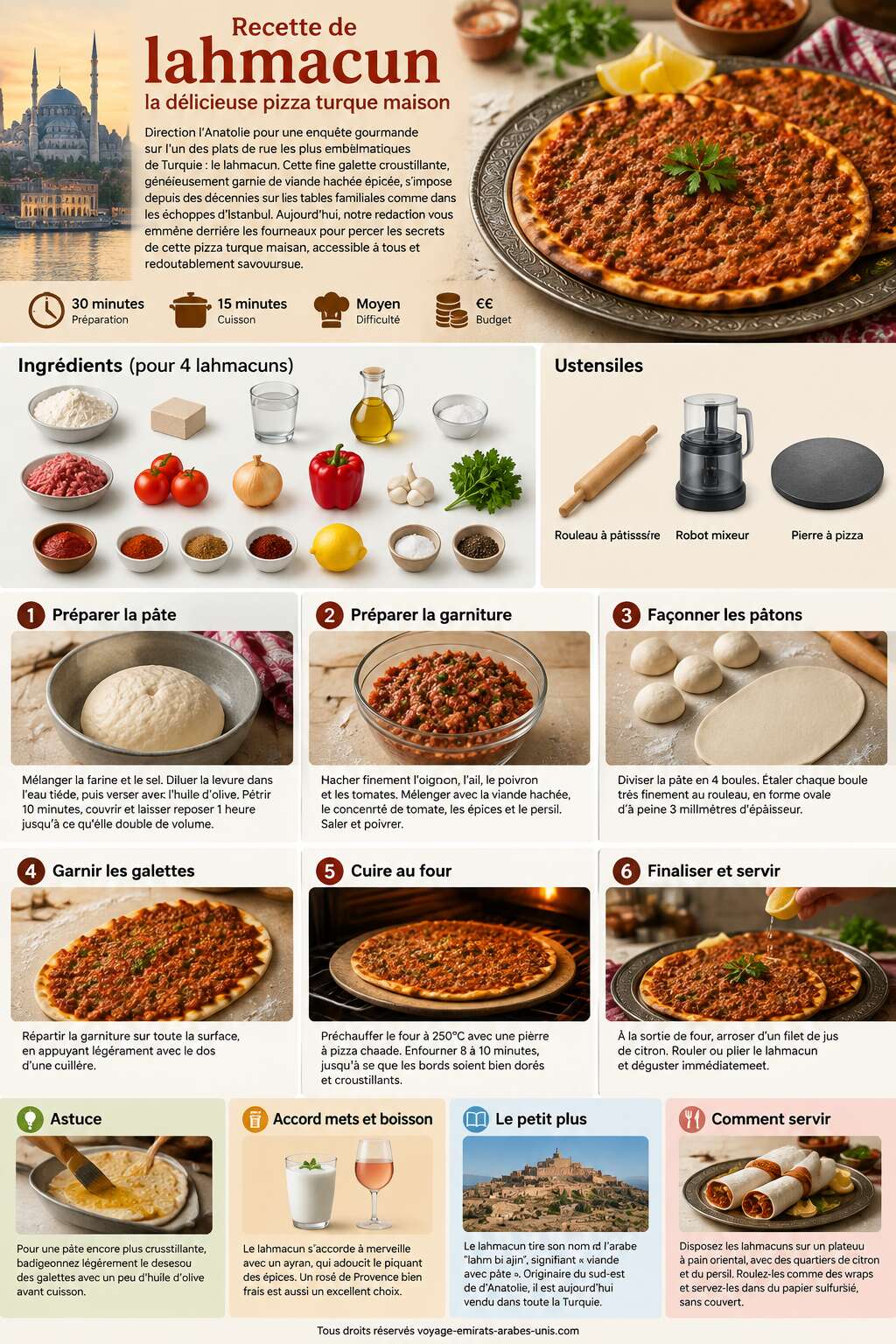 Fiche recette Recette de lahmacun : la d&eacute;licieuse pizza turque maison